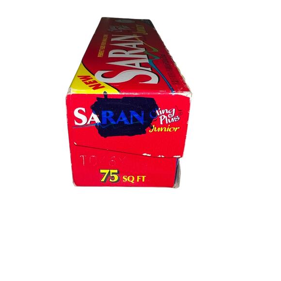 SARAN wrap with cling PLUS JUNIOR 8" WIDE/75 SQ FT ROLL - 1999 -Vintage NEW - Picture 2 of 5